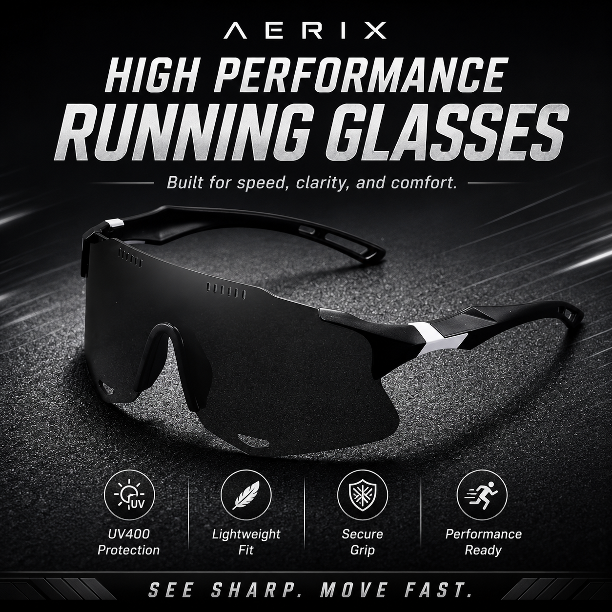 High performance running glasses